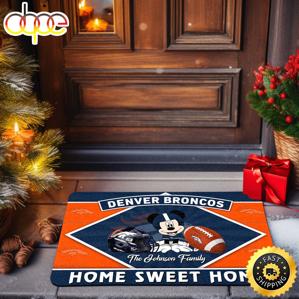 Denver_Broncos_Doormat_Custom_Your_Family_Name_Sport_Team_And_Mickey_Mouse_NFL_Doormat_vnzbtb