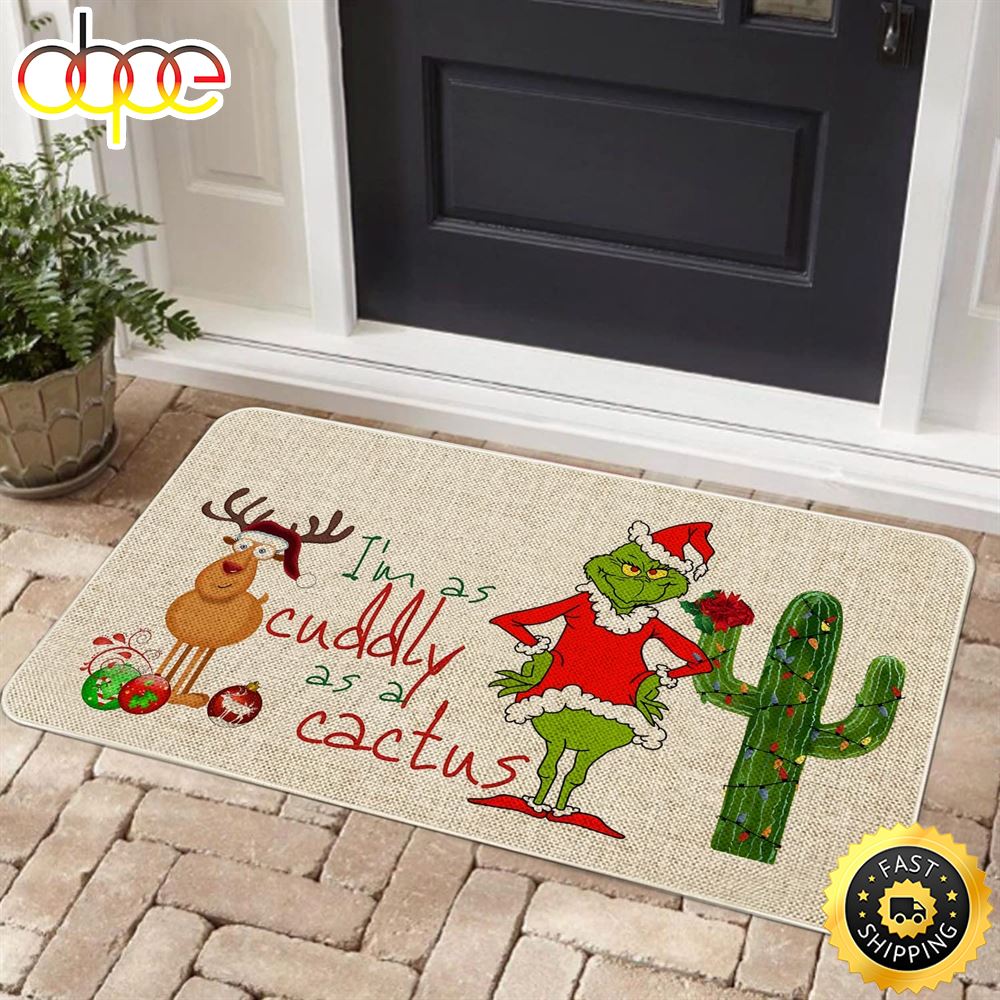 I_m_As_Cuddly_As_a_Cactus_The_Grinch_Doormat_Christmas_Area_Rug
