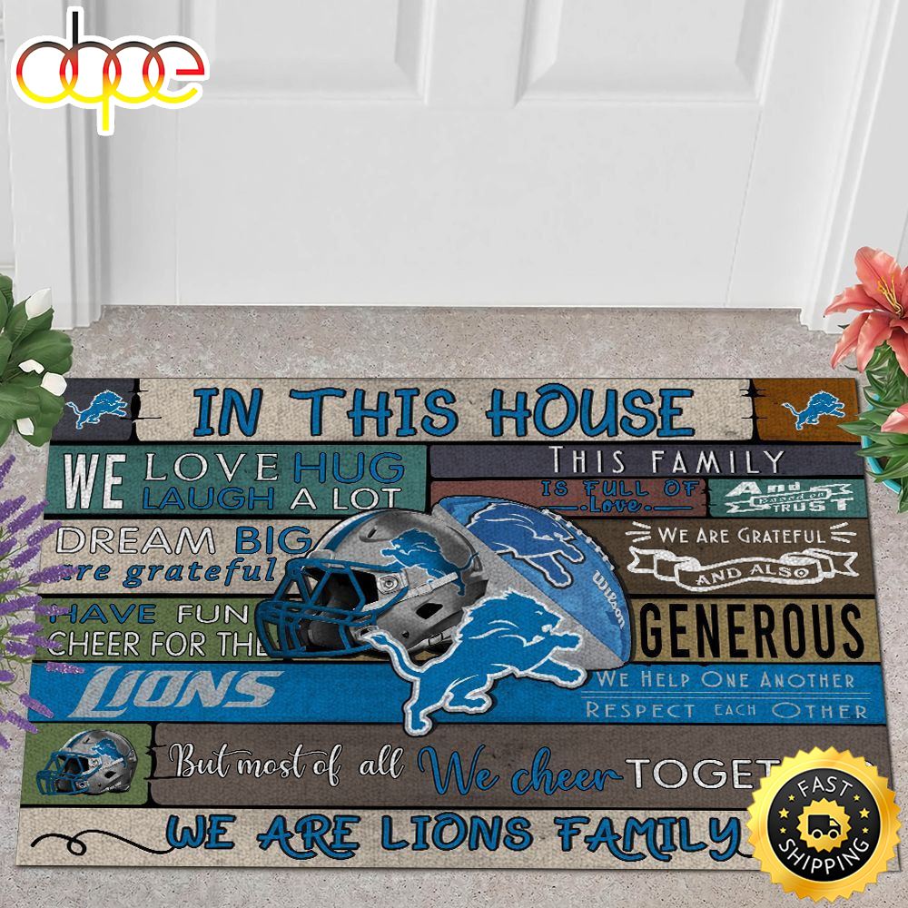 NFL Detroit Lions In This House All Over Print 3d Doormats -