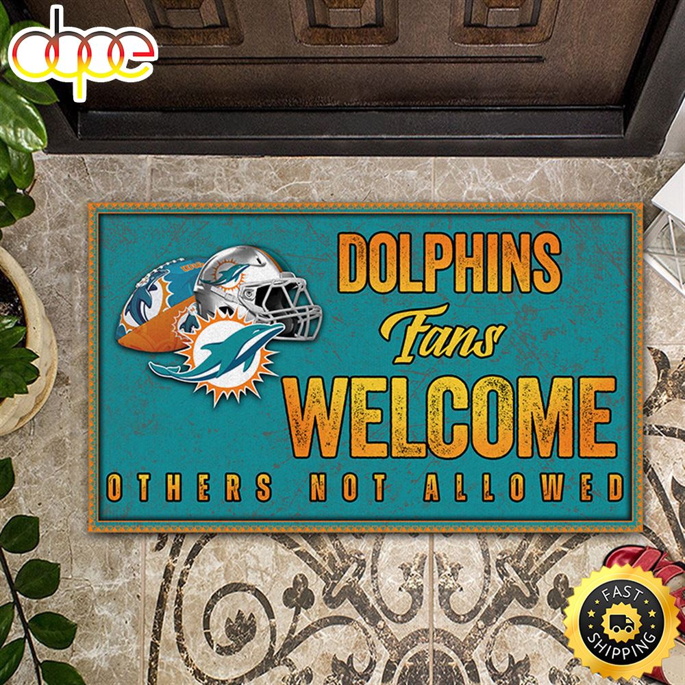 NFL Miami Dolphins Fans Welcome All Over Print 3d Doormats -