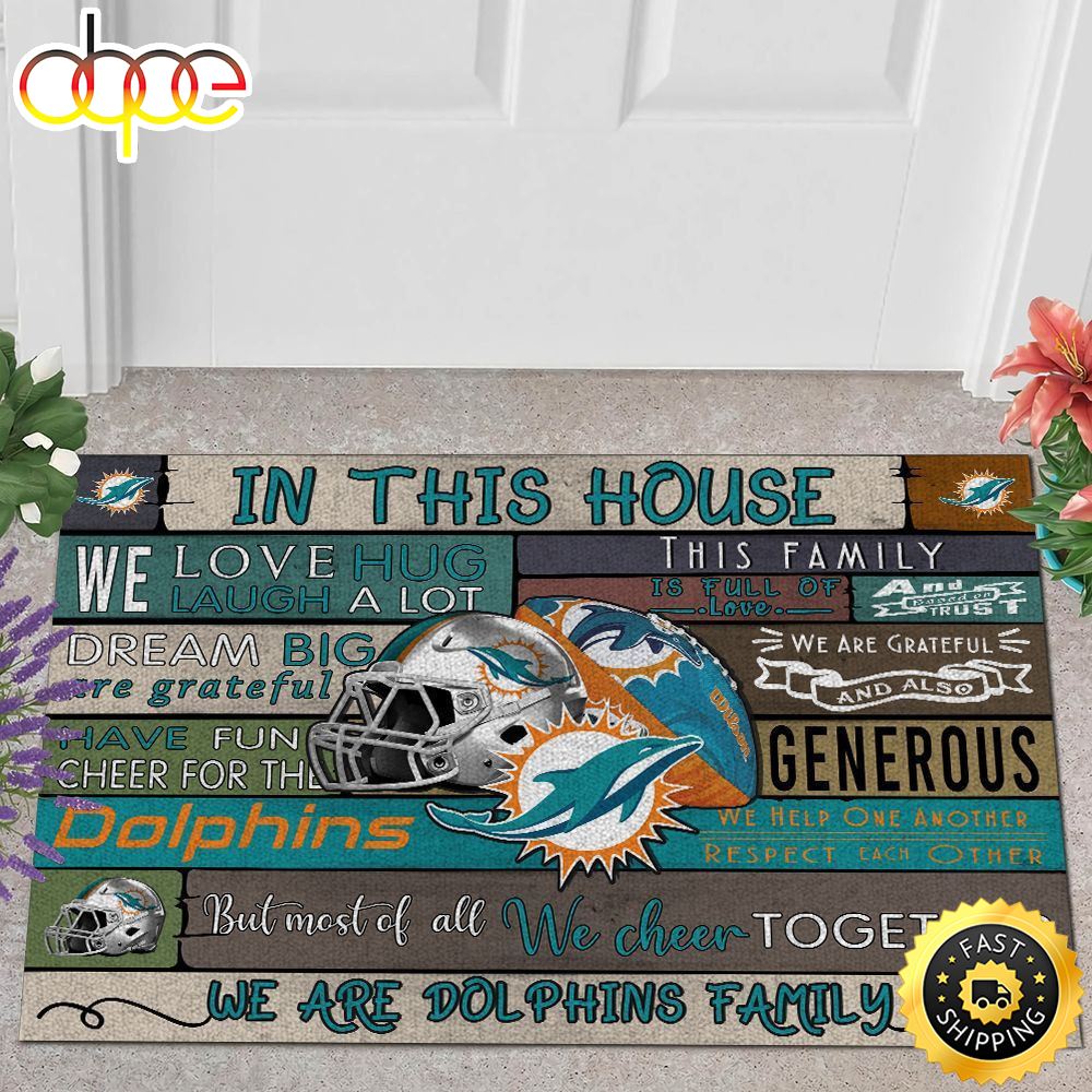 NFL Miami Dolphins In This House All Over Print 3d Doormats -