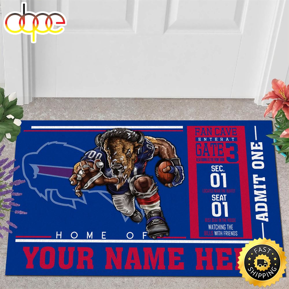 NFL Personalized Buffalo Bills Mascot All Over Print 3d Doormats -