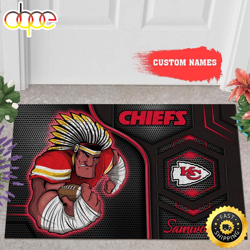 NFL Personalized Kansas City Chiefs All Over Print 3d Doormats -