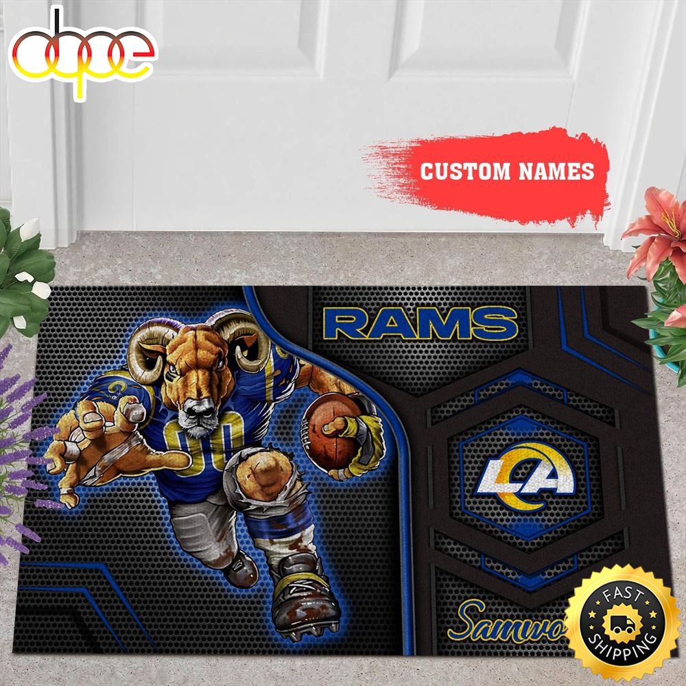 NFL Personalized Los Angeles Rams Mascot All Over Print 3d Doormats -