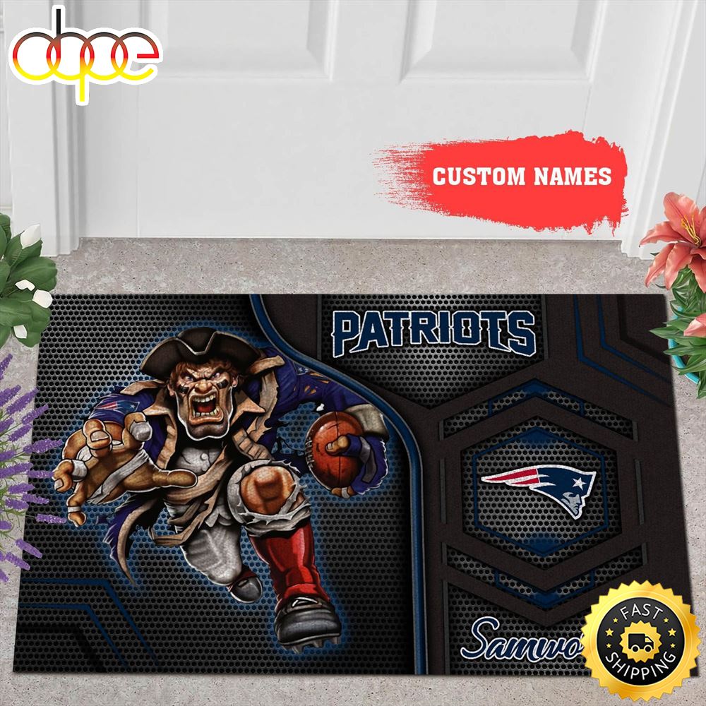 NFL Personalized New England Patriots Mascot All Over Print 3d Doormats -