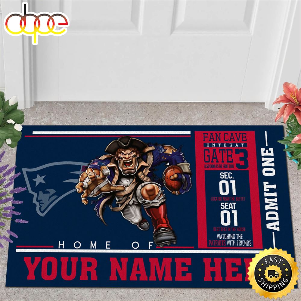 NFL_Personalized_New_England_Patriots_Mascot_Ticket_All_Over_Print_3d_Doormats_wwgtk1
