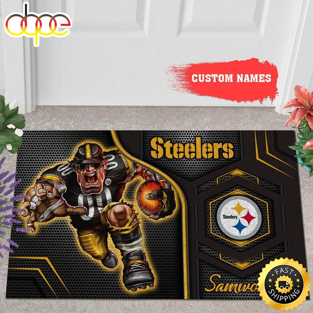 NFL Personalized Pittsburgh Steelers All Over Print 3d Doormats -