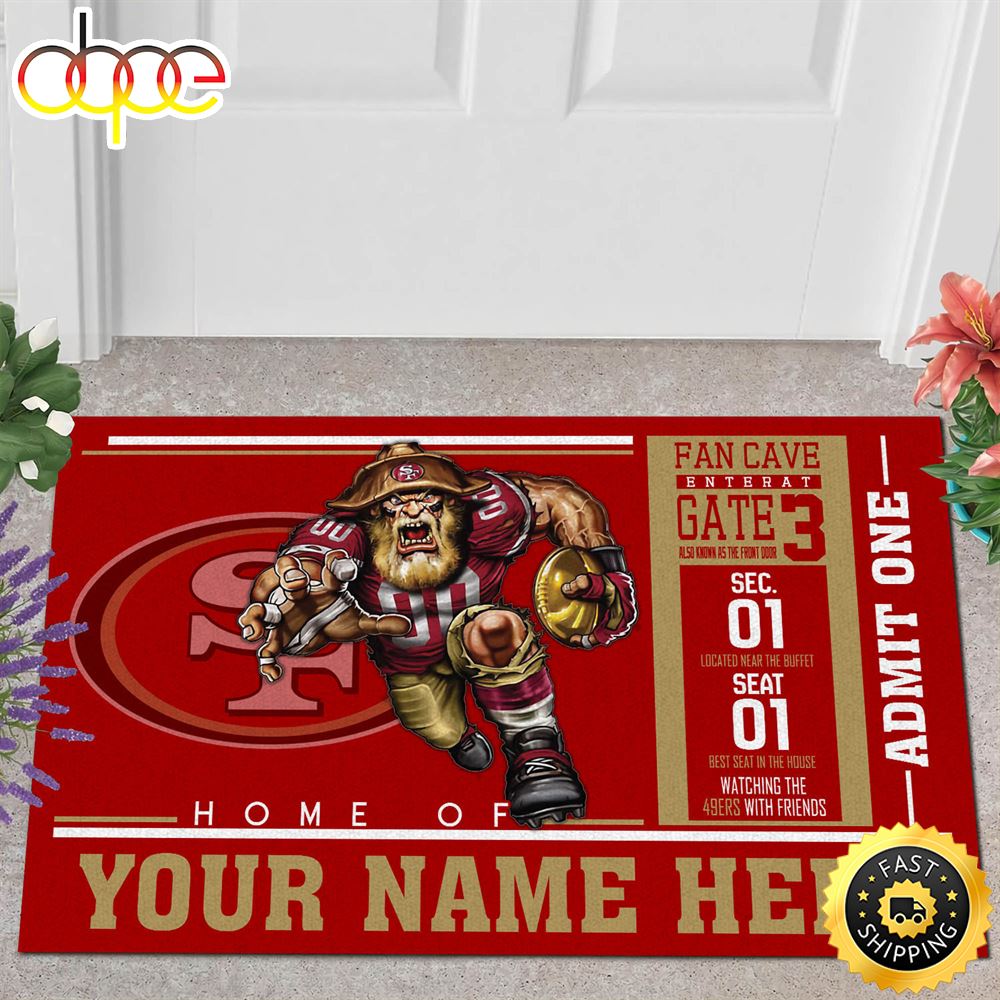 NFL Personalized San Francisco 49ers Mascot Ticket All Over Print 3d Doormats -