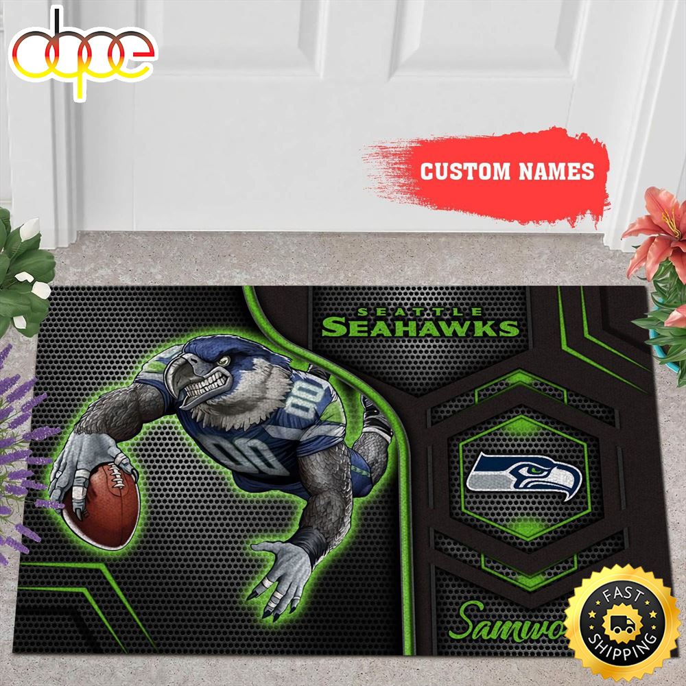 NFL Personalized Seattle Seahawks Mascot All Over Print 3d Doormats -