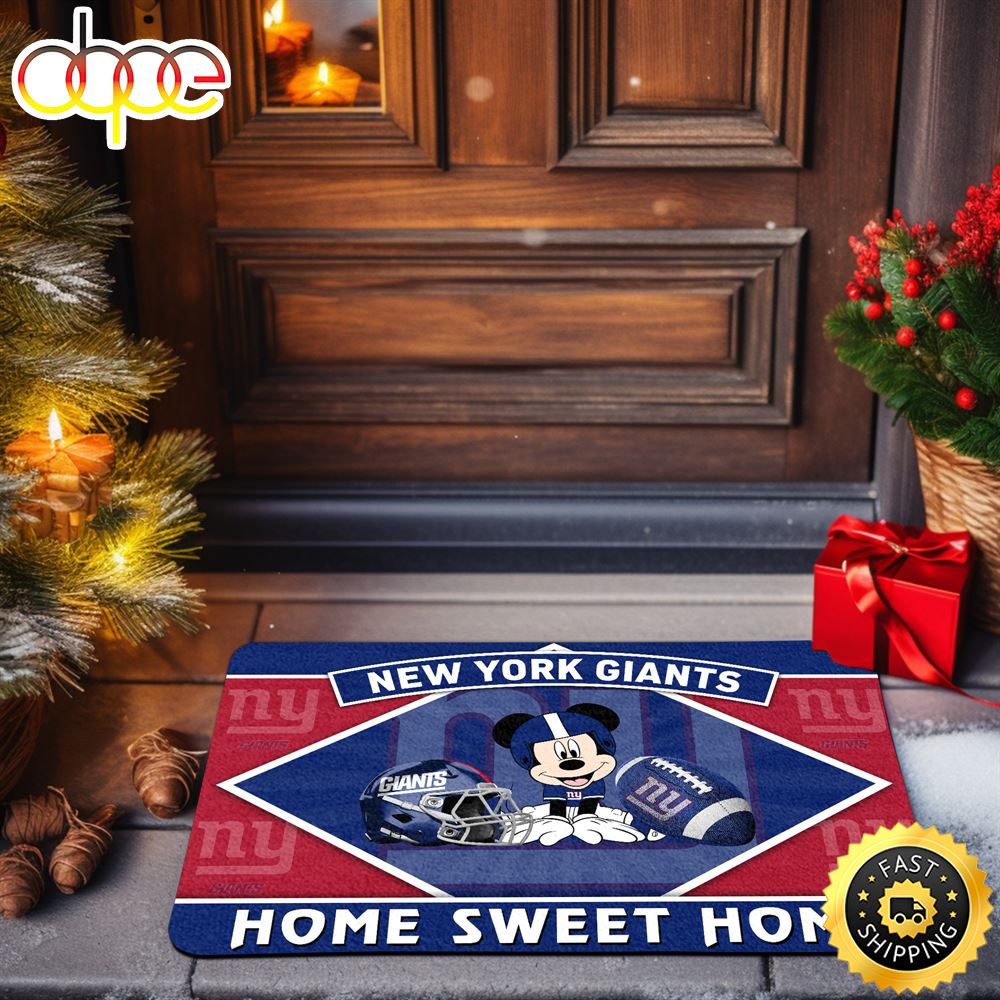 New York Giants Doormat Sport Team And Mickey Mouse NFL Doormat -