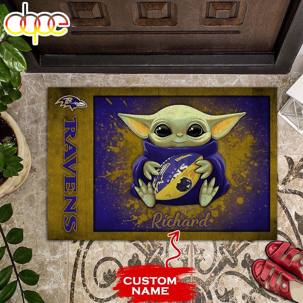 Personalized_Baltimore_Ravens_Baby_Yoda_All_Over_Print_3D_Doormats_leubls