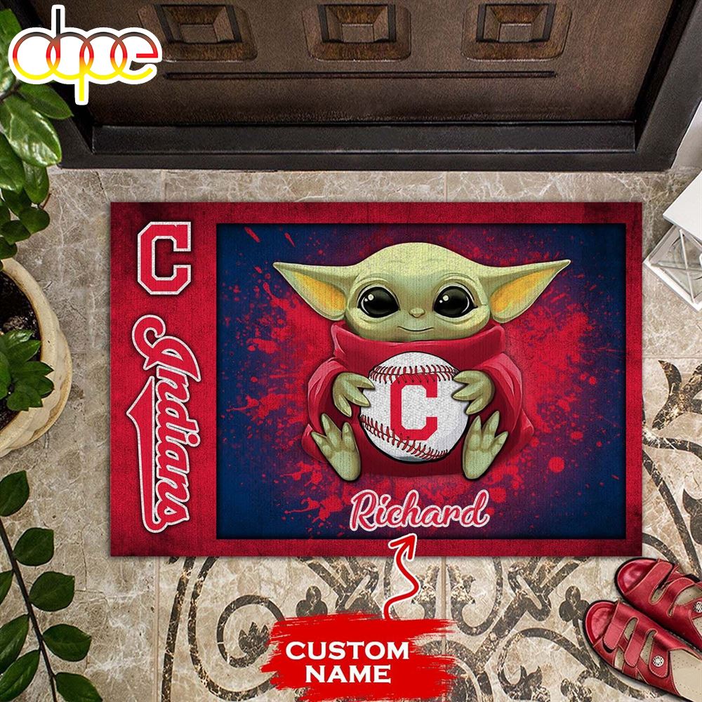 Personalized_Cleveland_Indians_Baby_Yoda_All_Over_Print_3D_Doormats_rfwaik